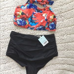 Cupshe Hang With Me Floral High Waist Bikini